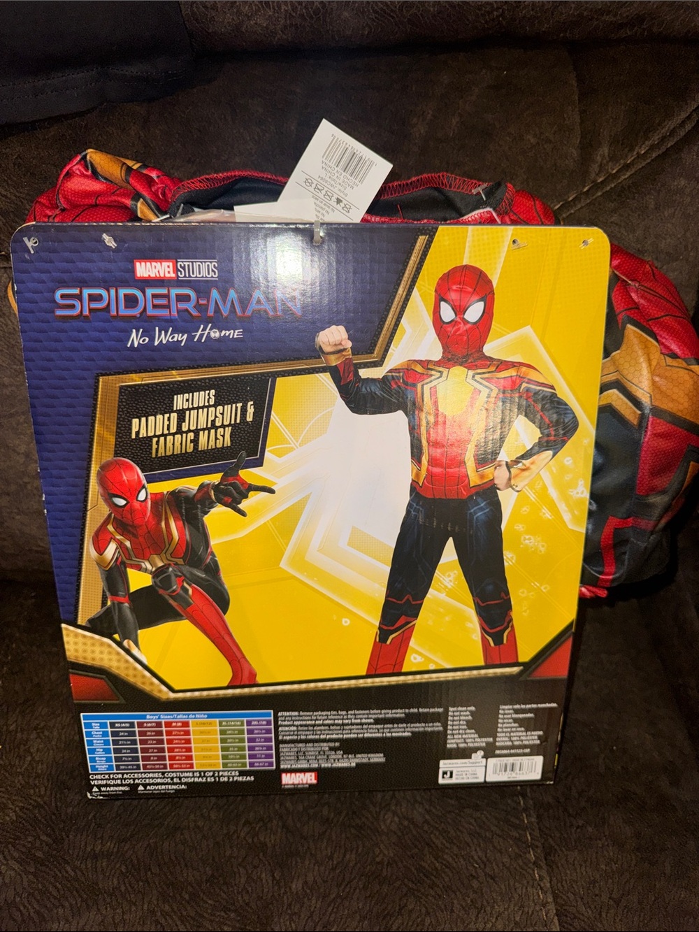 New Marvel Spider-Man Boys' Red and Gold Costume size Large (10/12) - Picture 2 of 3